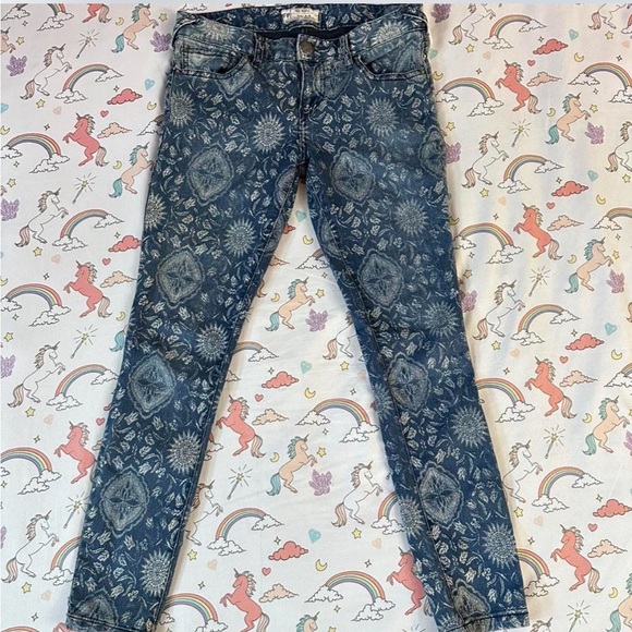 Free People Skinny Boho Jeans with Floral Embroidery - Picture 2 of 4